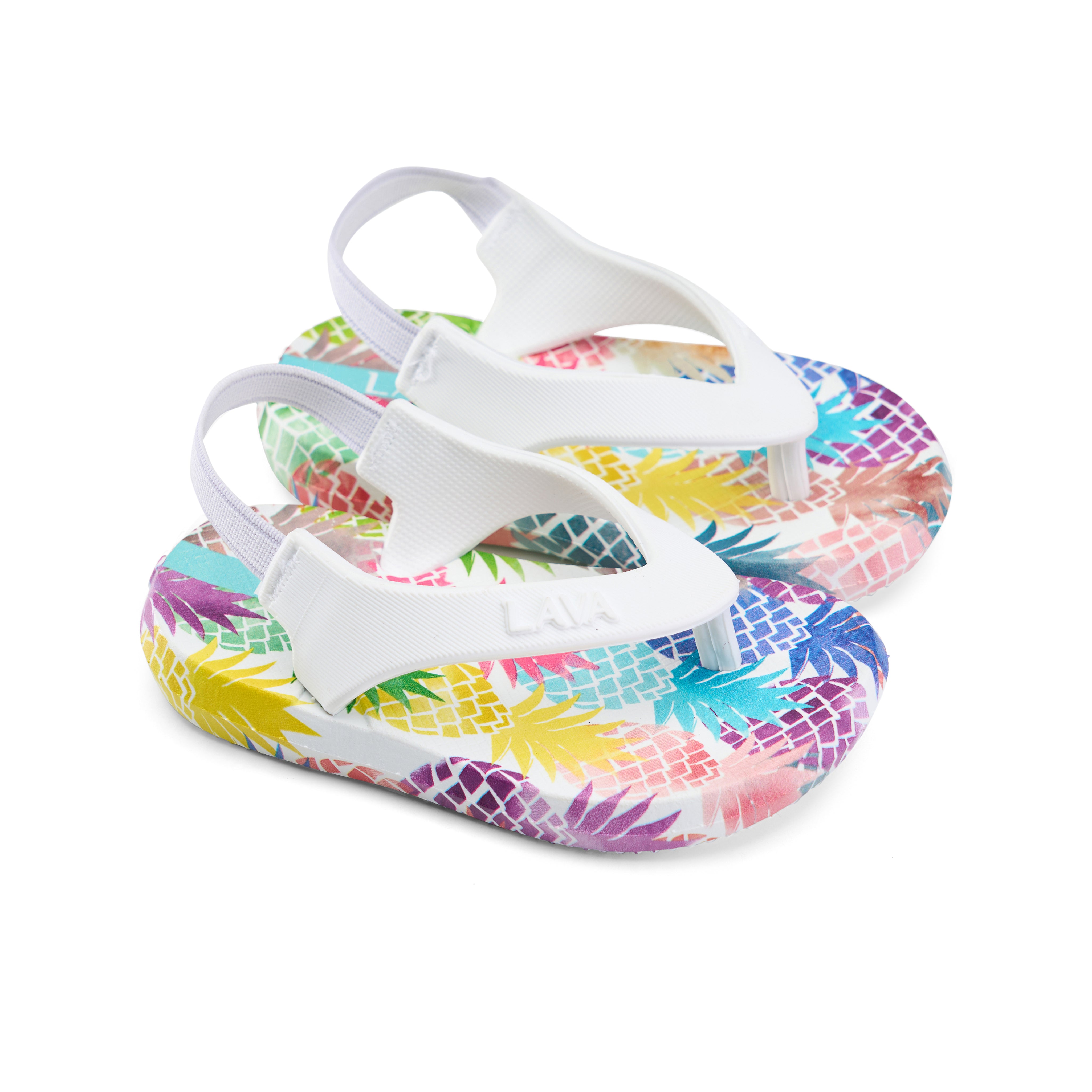 Toddlers' Flip-Flops with Back Strap - White