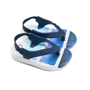 Toddler Stay-On Striped Beach Flip-Flops - Blue