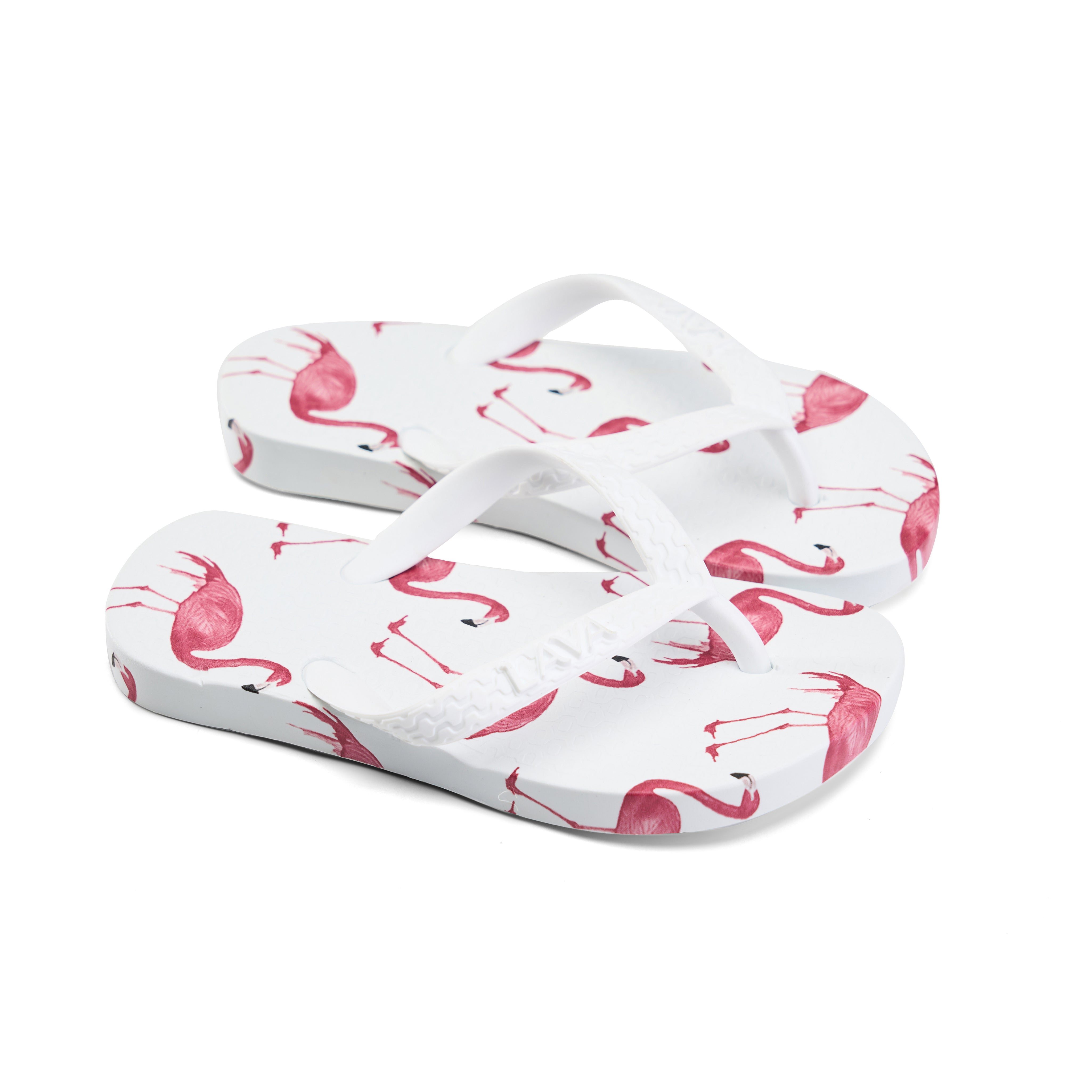 Kids' Abstract Palm Flip-Flops - White