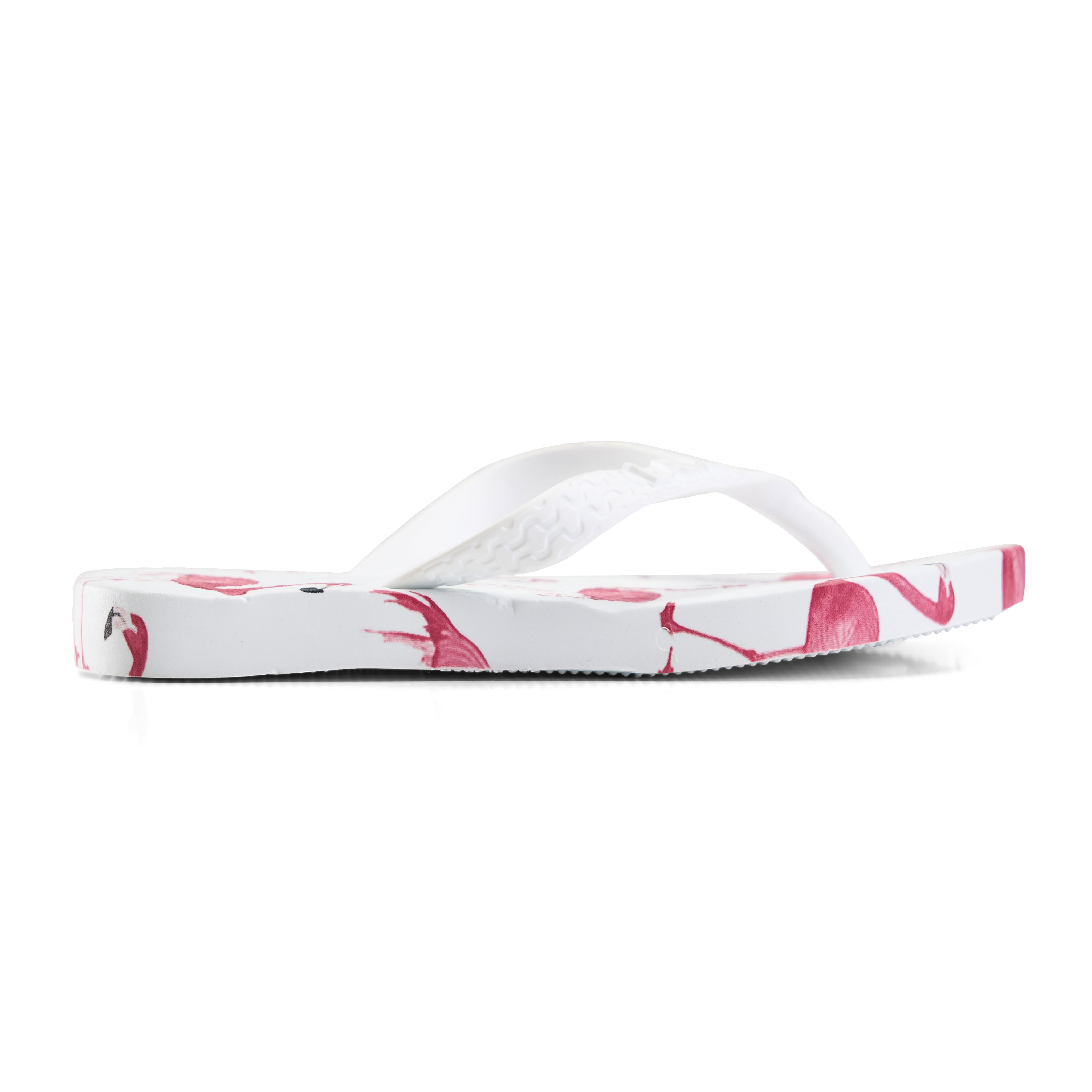 Kids' Abstract Palm Flip-Flops - White