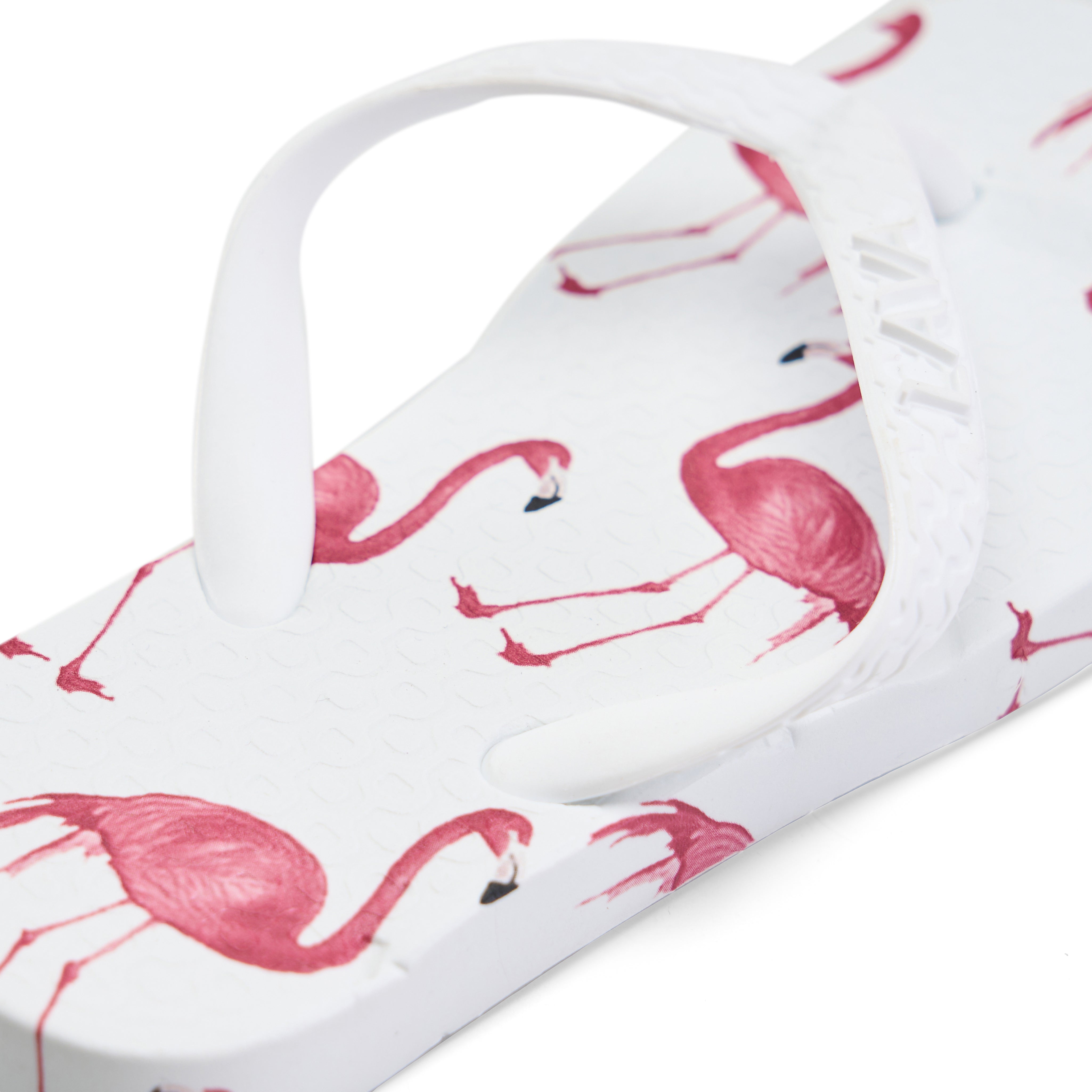 Kids' Abstract Palm Flip-Flops - White