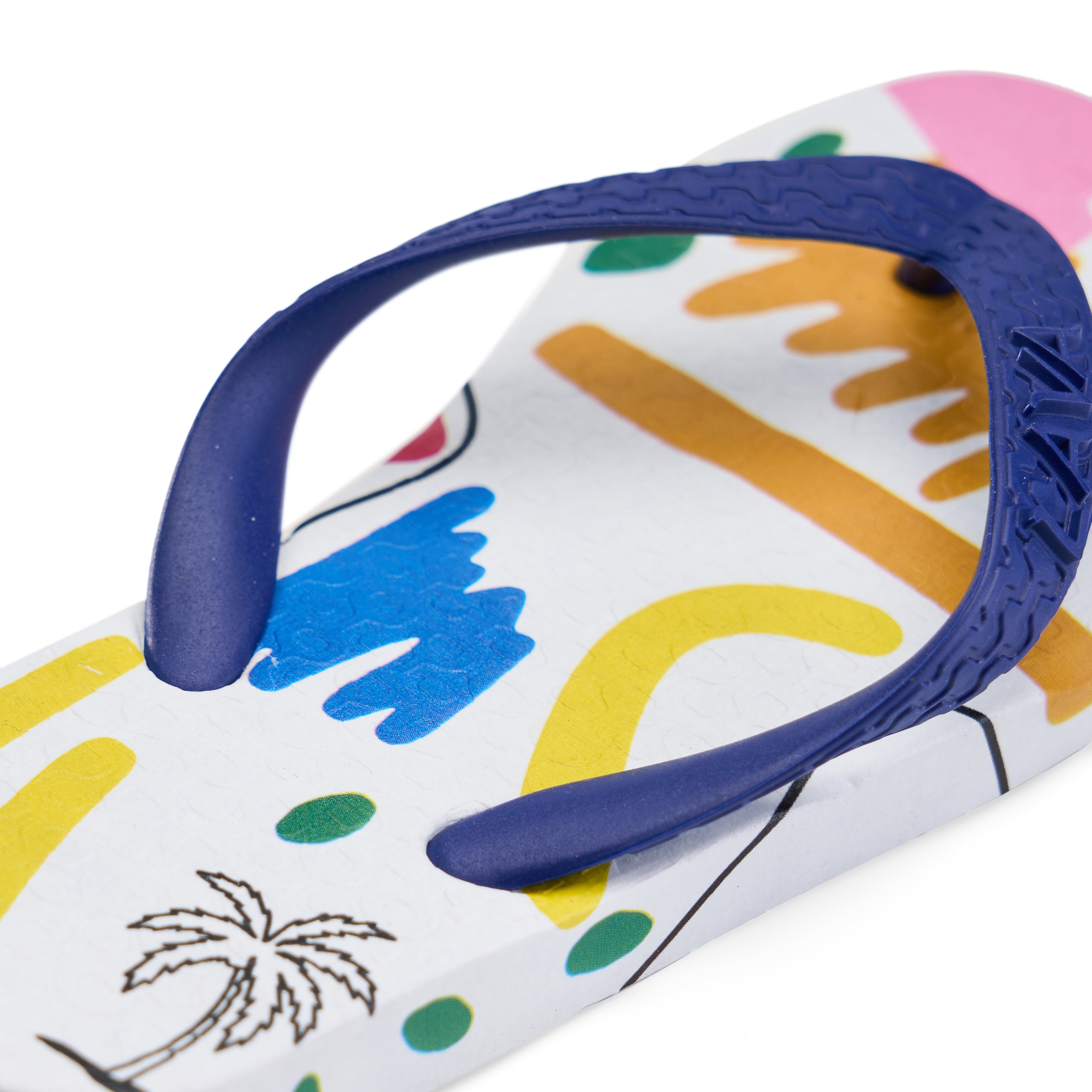 Kids' Abstract Palm Flip-Flops - Blue