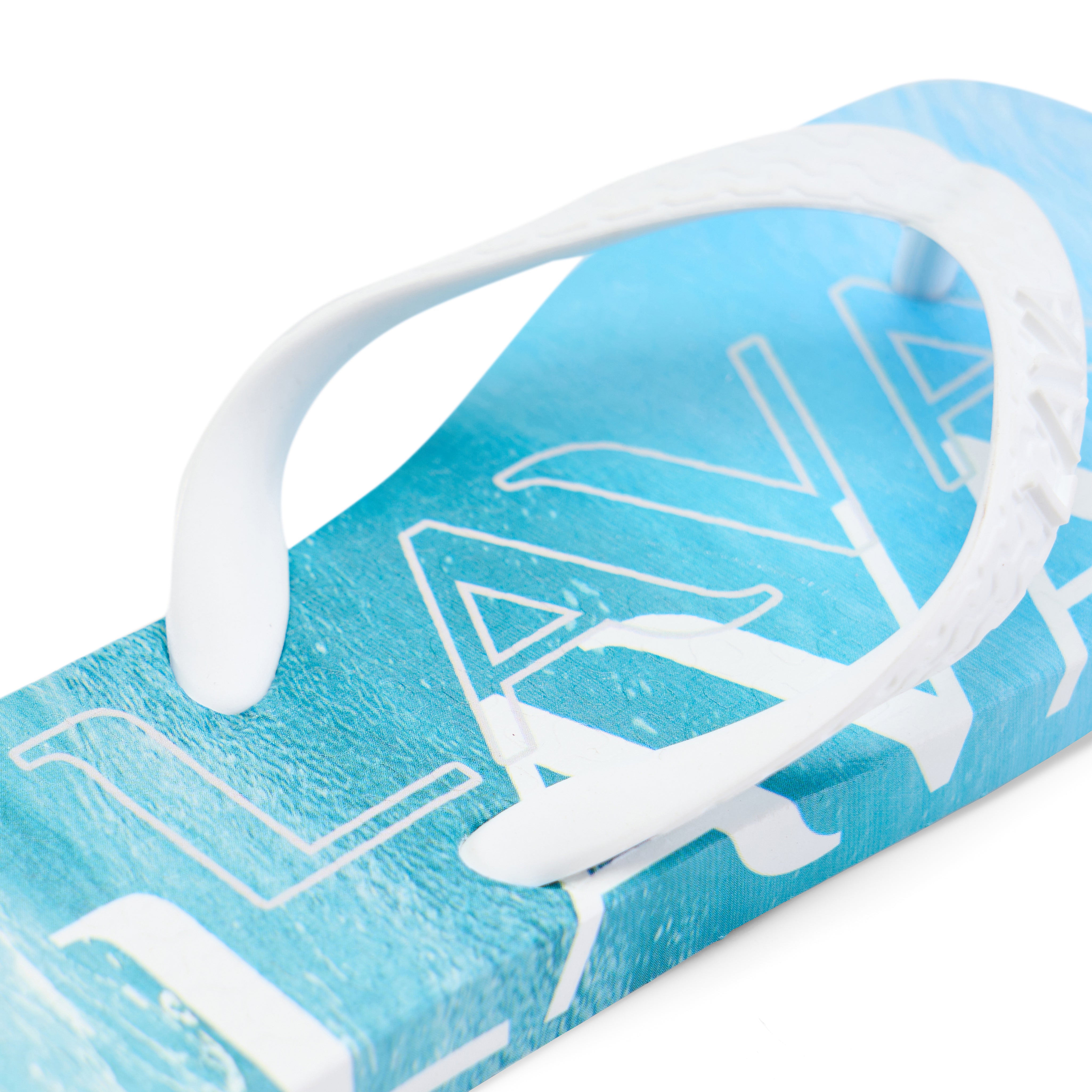 Kids' Abstract Palm Flip-Flops - Sky Blue