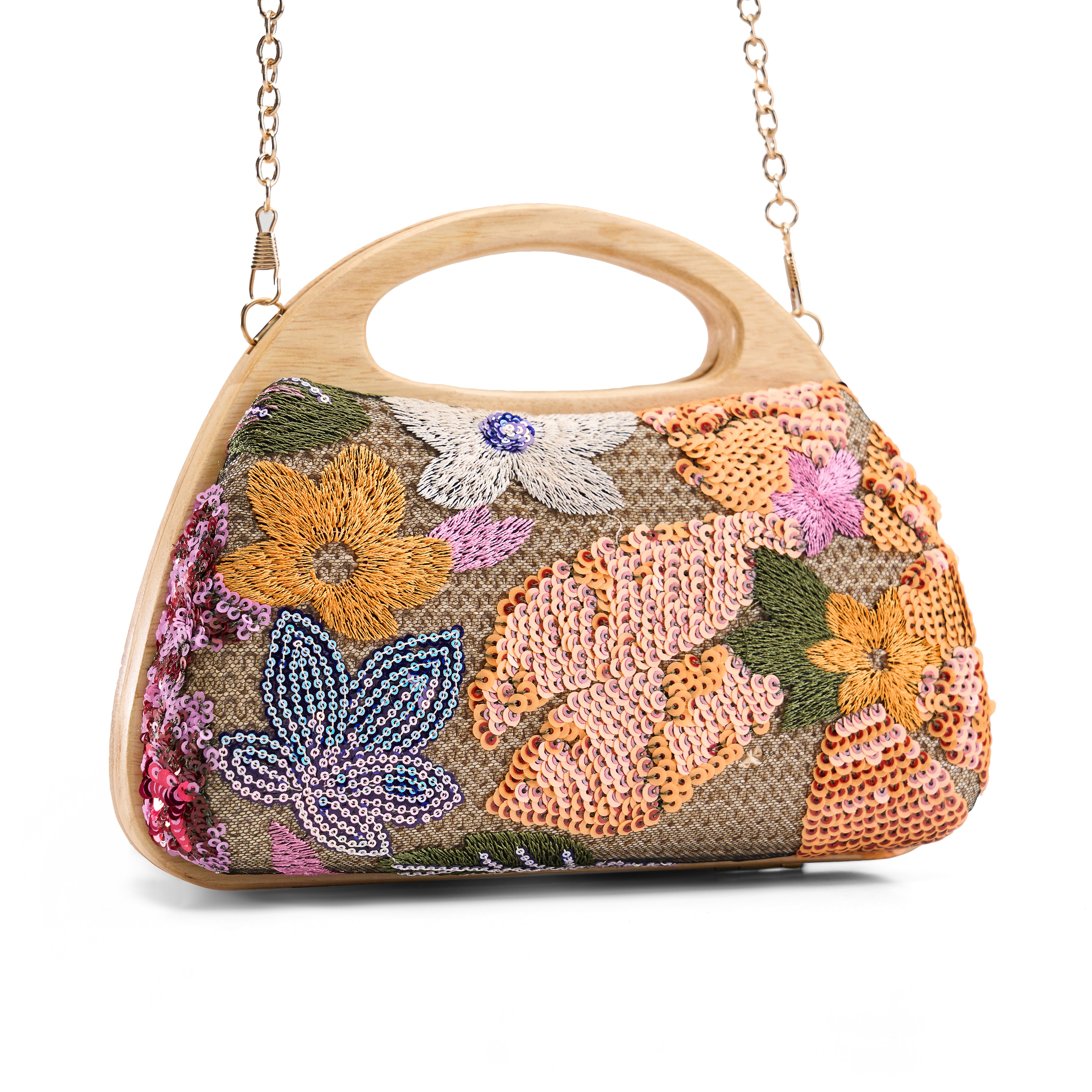 Boho-Luxe Embroidered Evening Bag - Orange