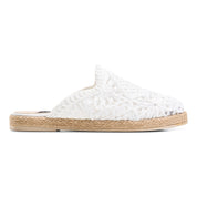 Woven Espadrille Mules - White