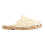 Woven Espadrille Mules- Off-White
