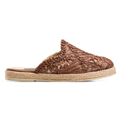 Woven Espadrille Mules - Brown