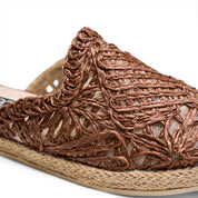 Woven Espadrille Mules - Brown