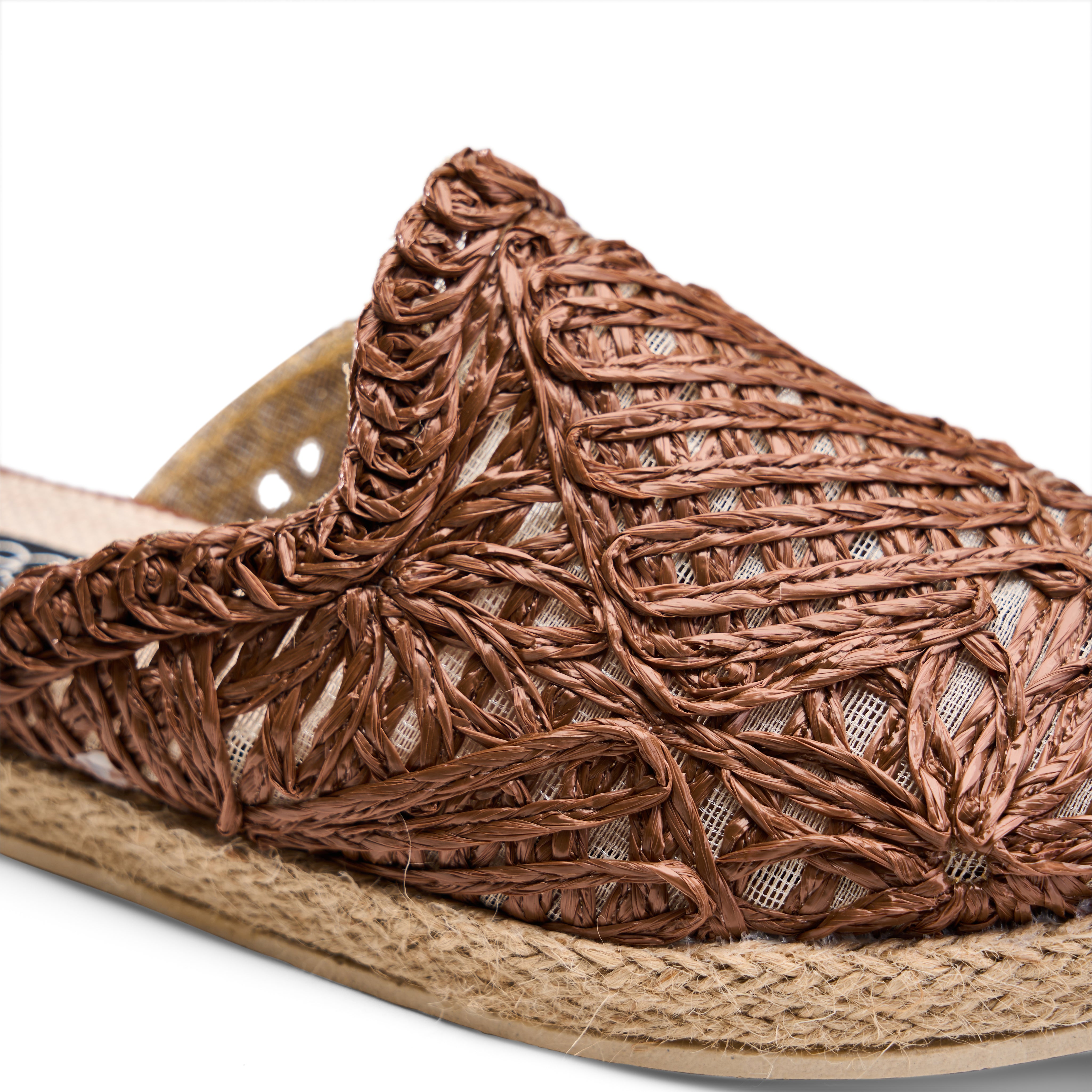 Woven Espadrille Mules - Brown