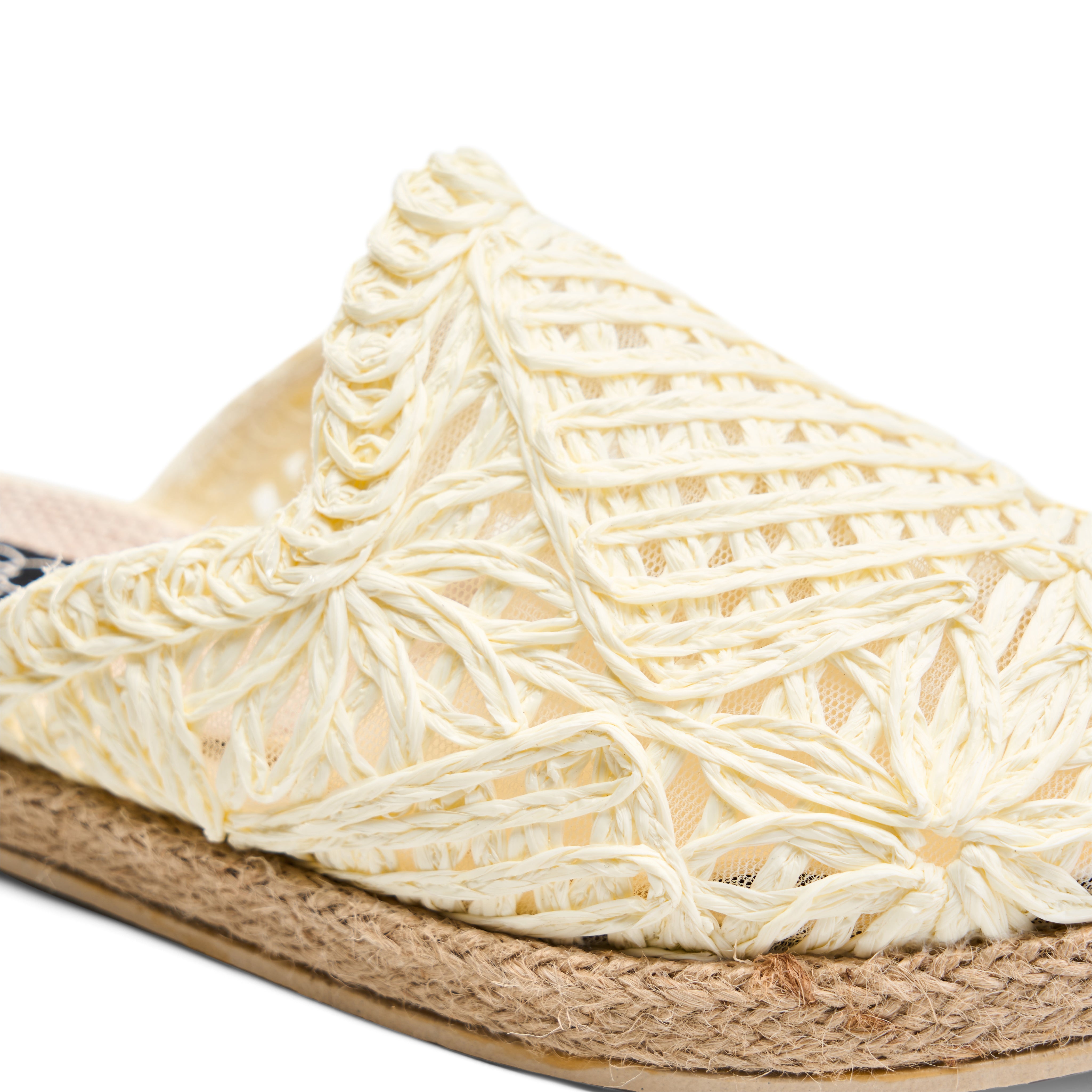 Woven Espadrille Mules- Off-White