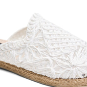 Woven Espadrille Mules - White