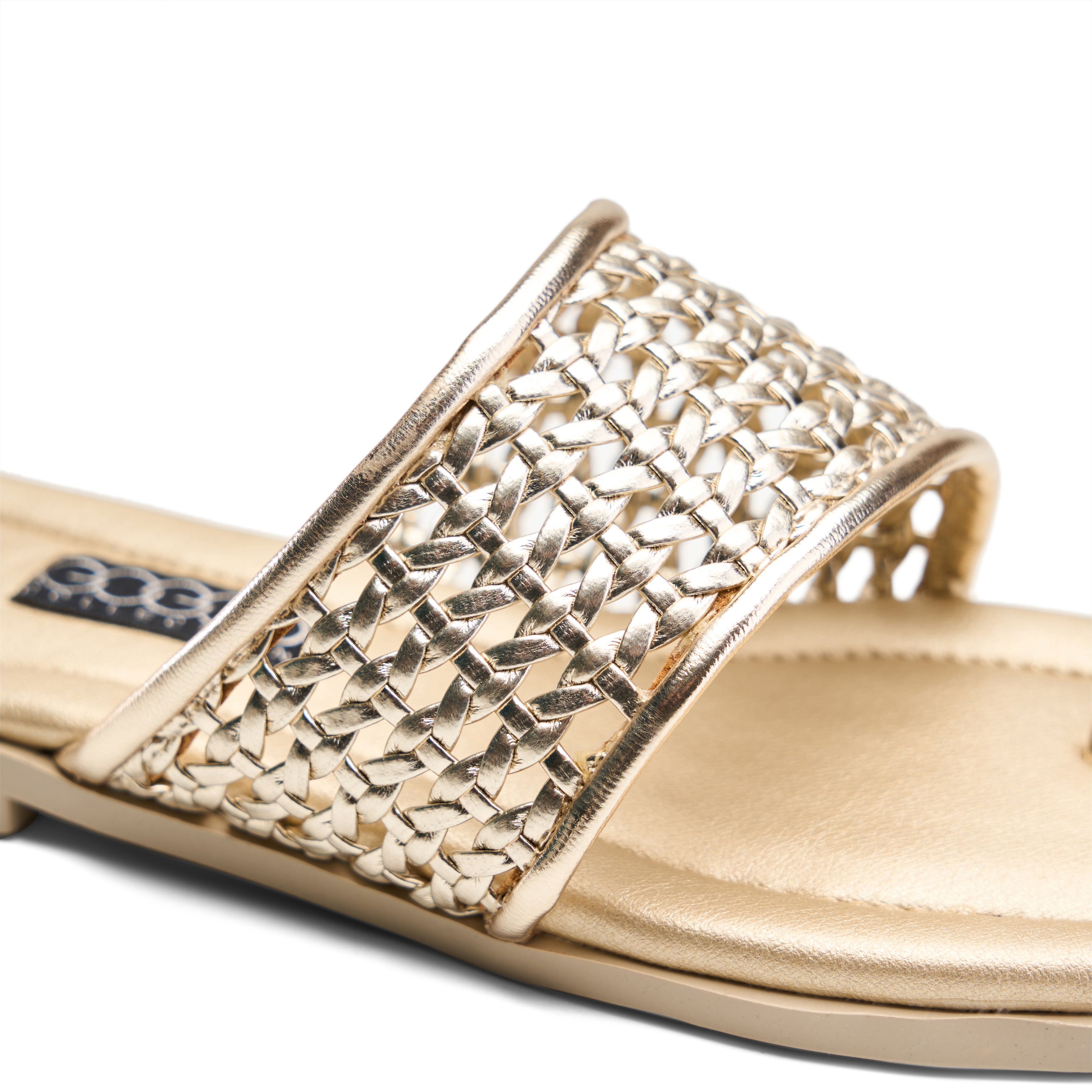 Woven Toe-Ring Slides - Gold