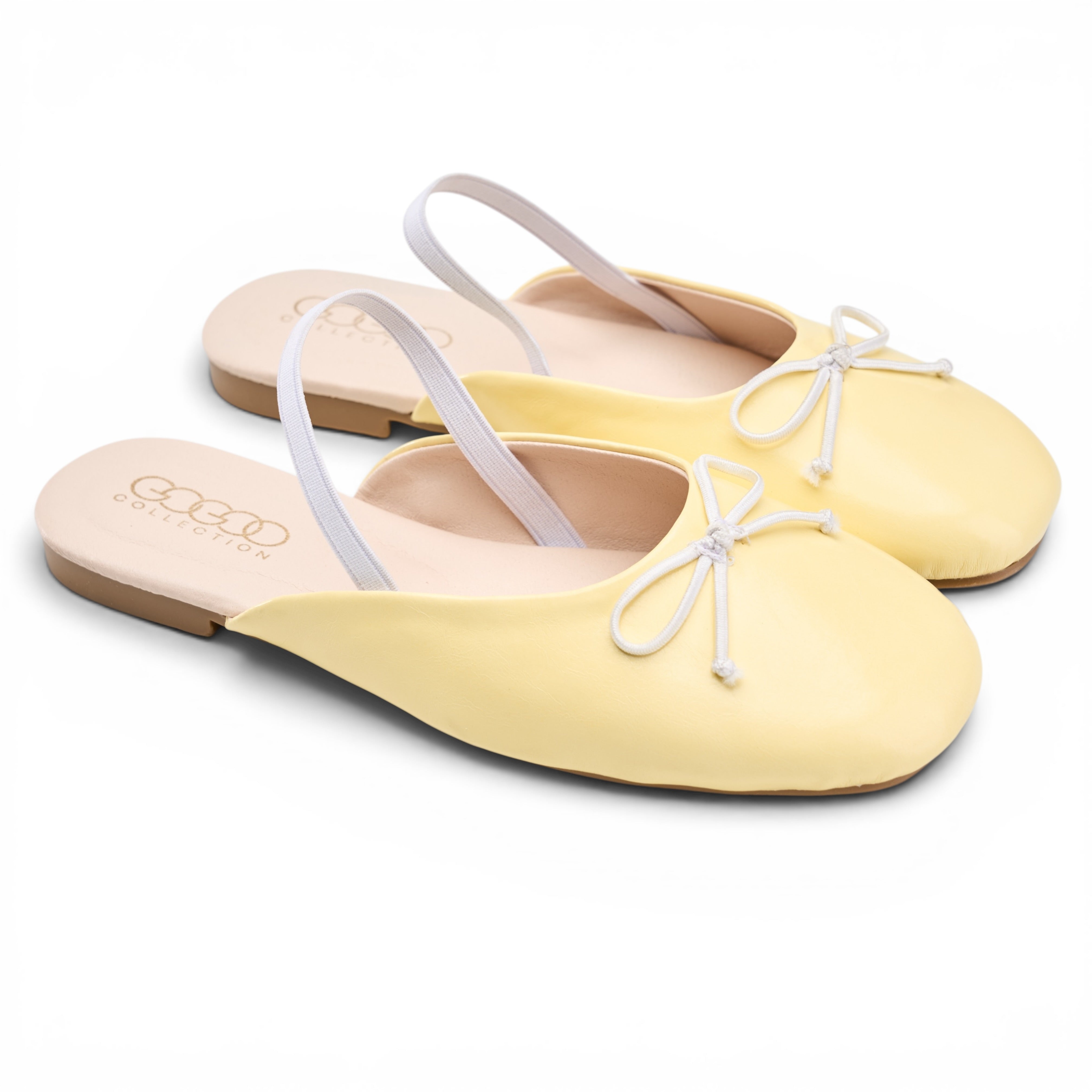 Minimalist Bow-Accent Flat Mules - Yellow