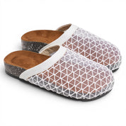 Mesh Overlay Comfort Mules - White
