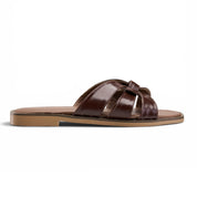 Strappy Minimalist Flat Mules - Brown