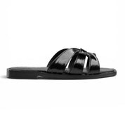 Strappy Minimalist Flat Mules - Black