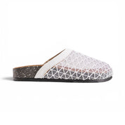 Mesh Overlay Comfort Mules - White