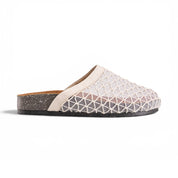 Mesh Overlay Comfort Mules - Beige