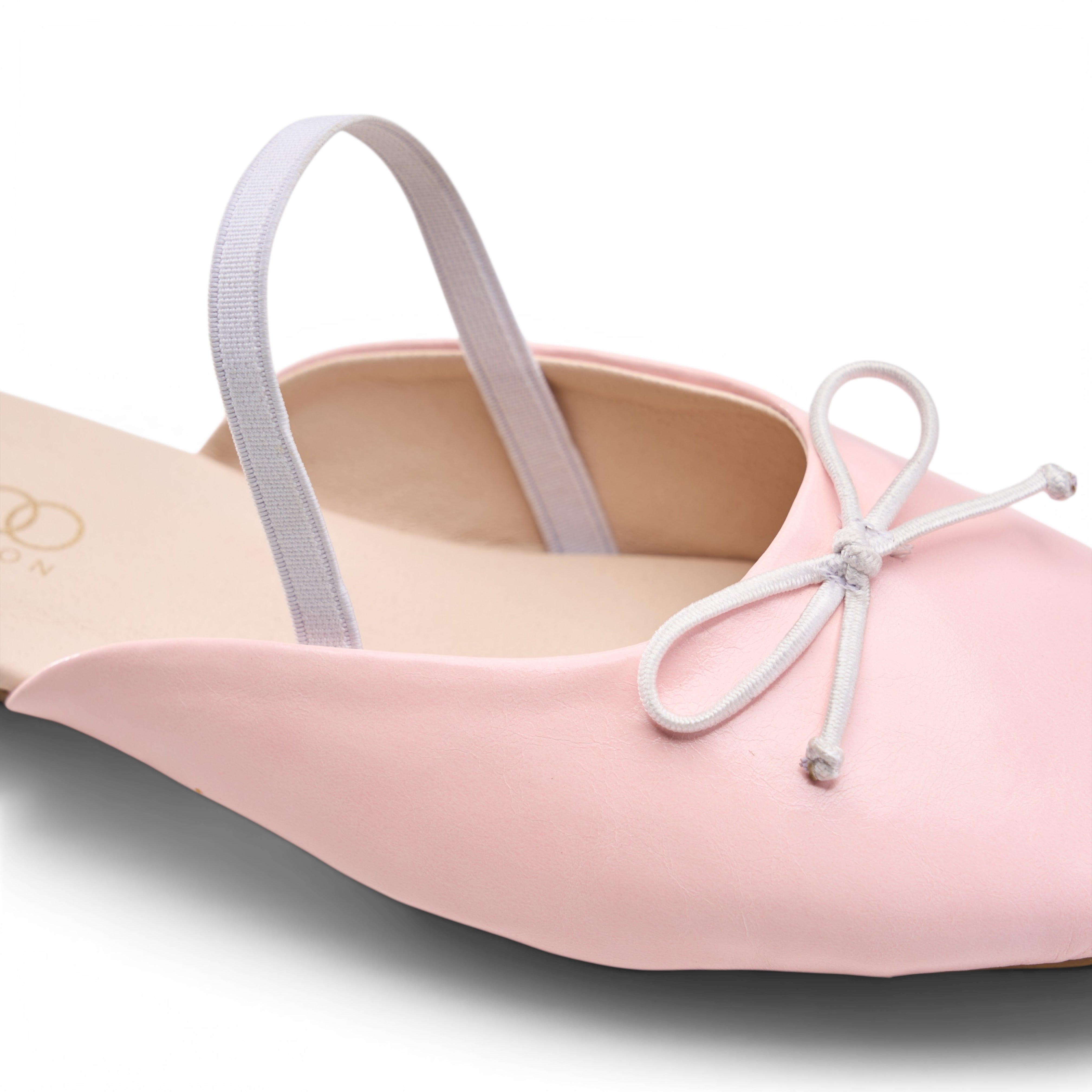 Minimalist Bow-Accent Flat Mules - Pink