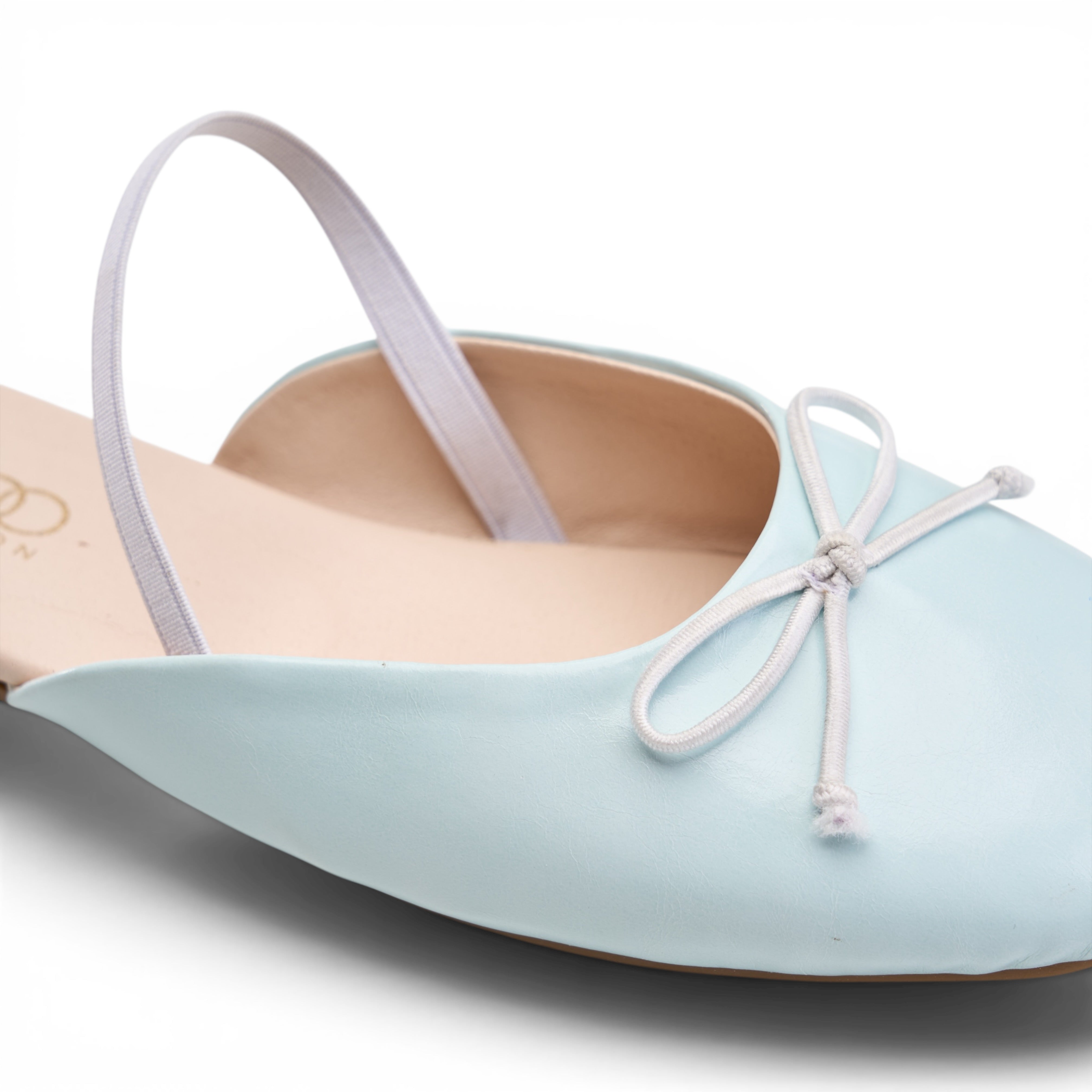 Minimalist Bow-Accent Flat Mules - Baby Blue