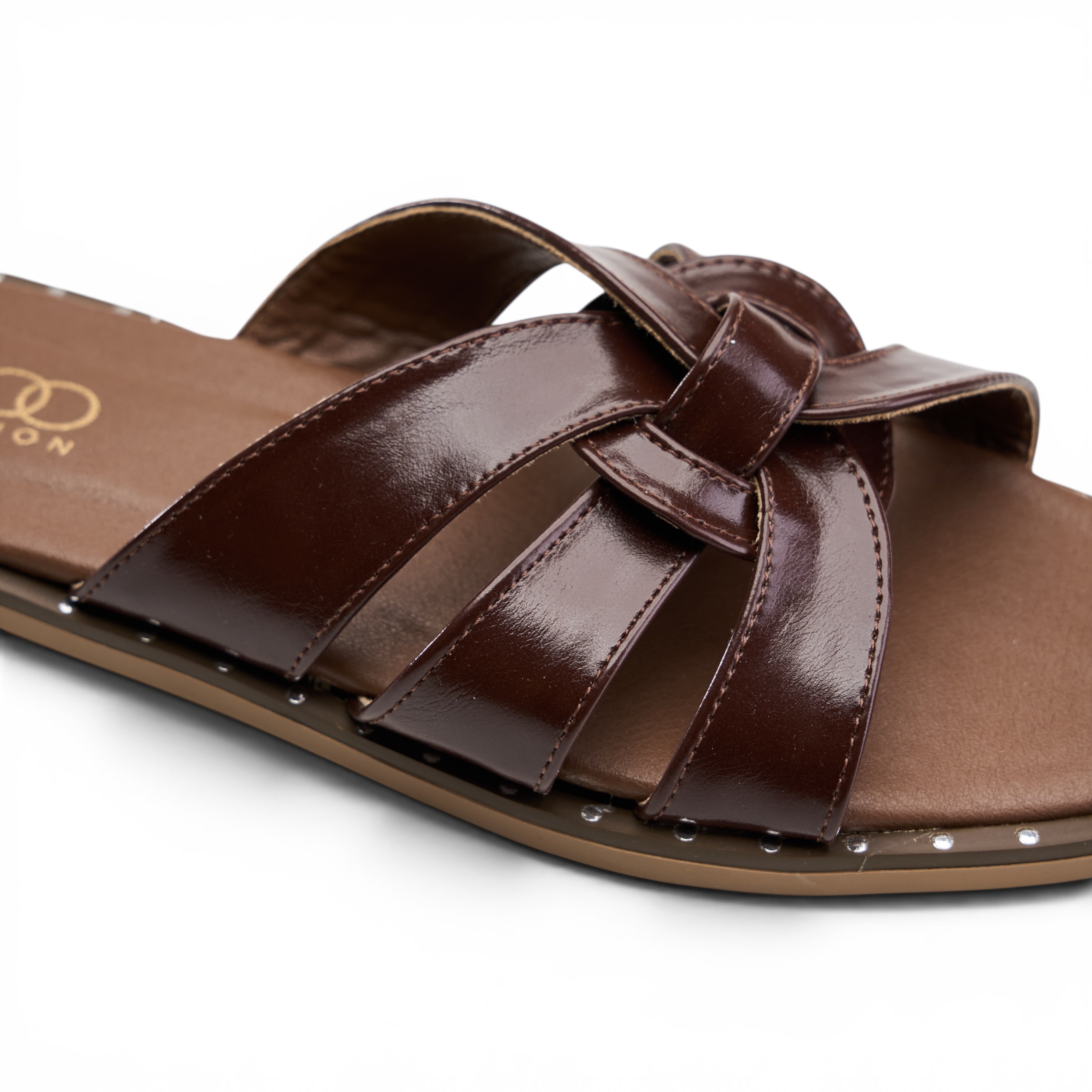 Strappy Minimalist Flat Mules - Brown