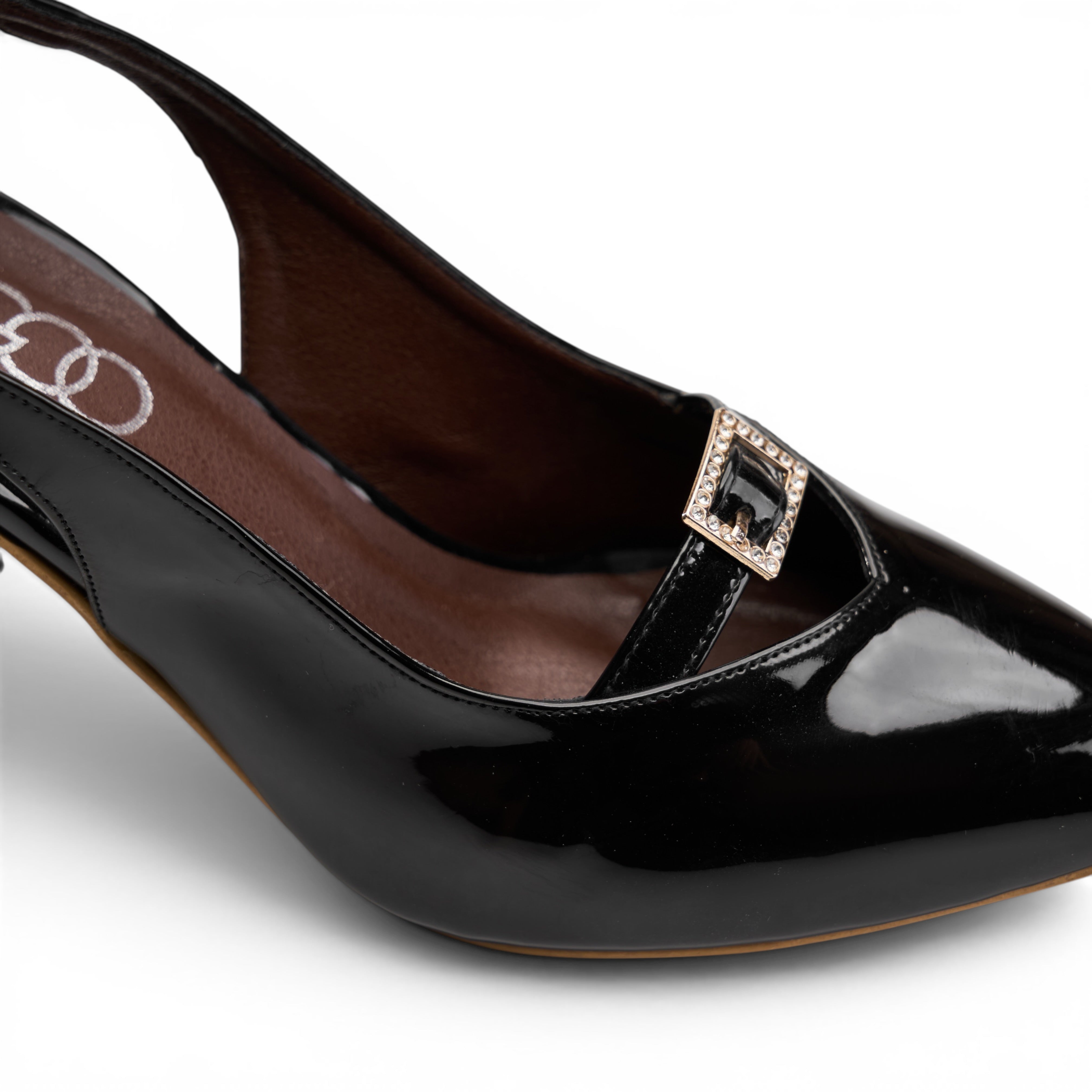 Elegant Block Heel Slingbacks - Black