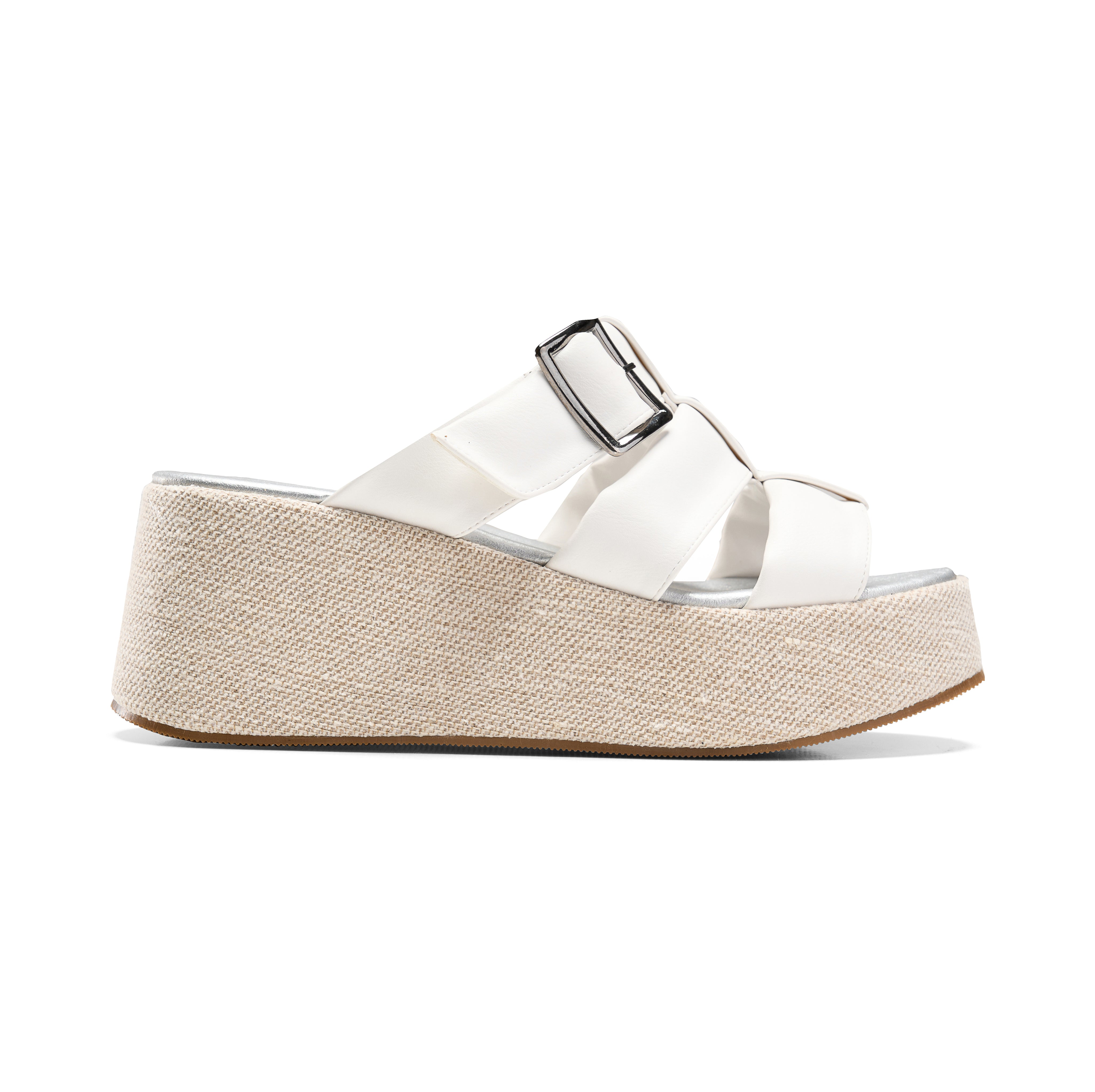 Soft Cream Statement Wedges - white