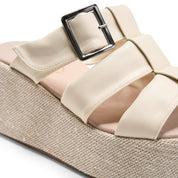 Soft Cream Statement Wedges - beige