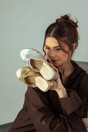 Metallic Espadrille Wedges - Gold