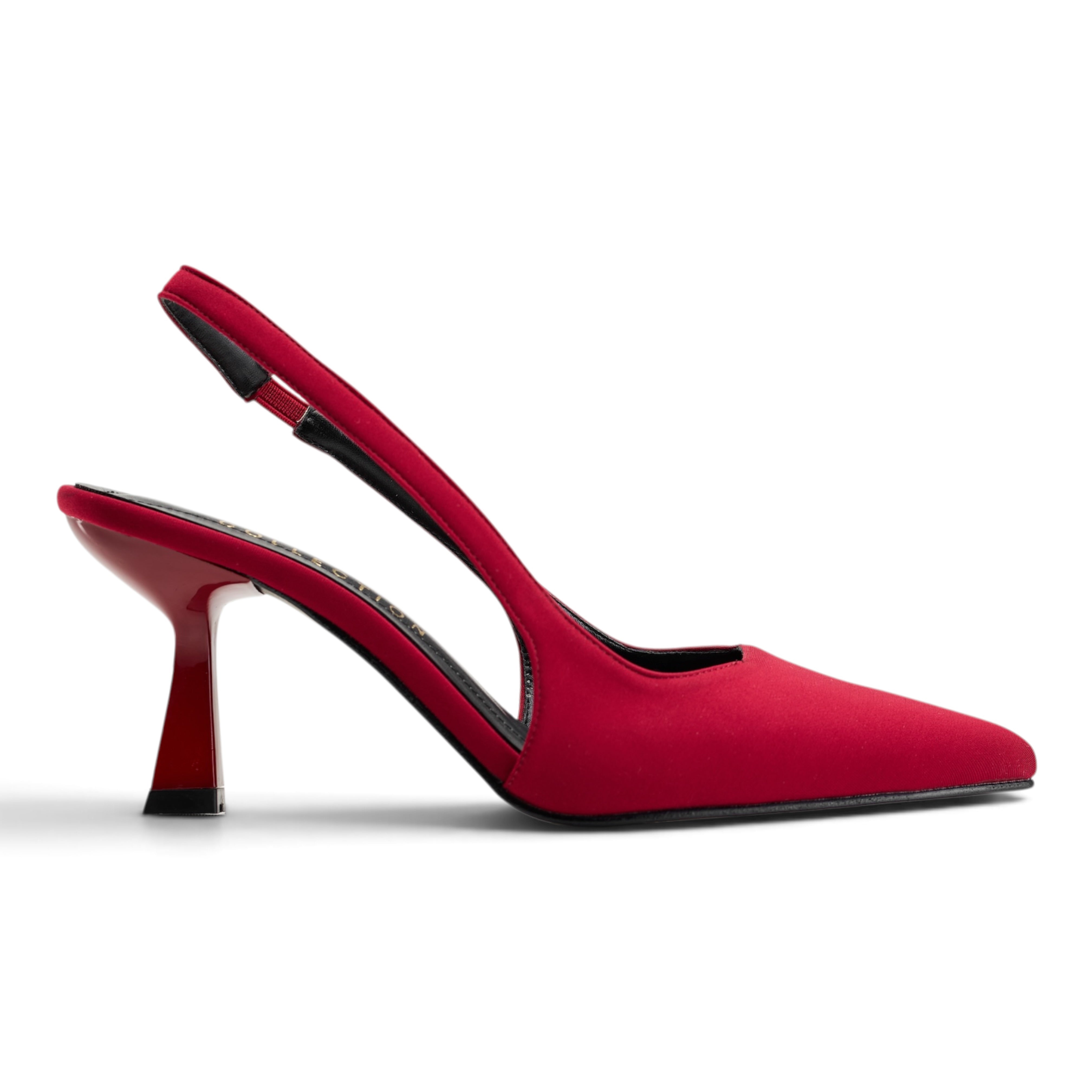 Classic Satin Slingback Pumps - Maroon
