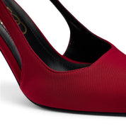 Classic Satin Slingback Pumps - Maroon