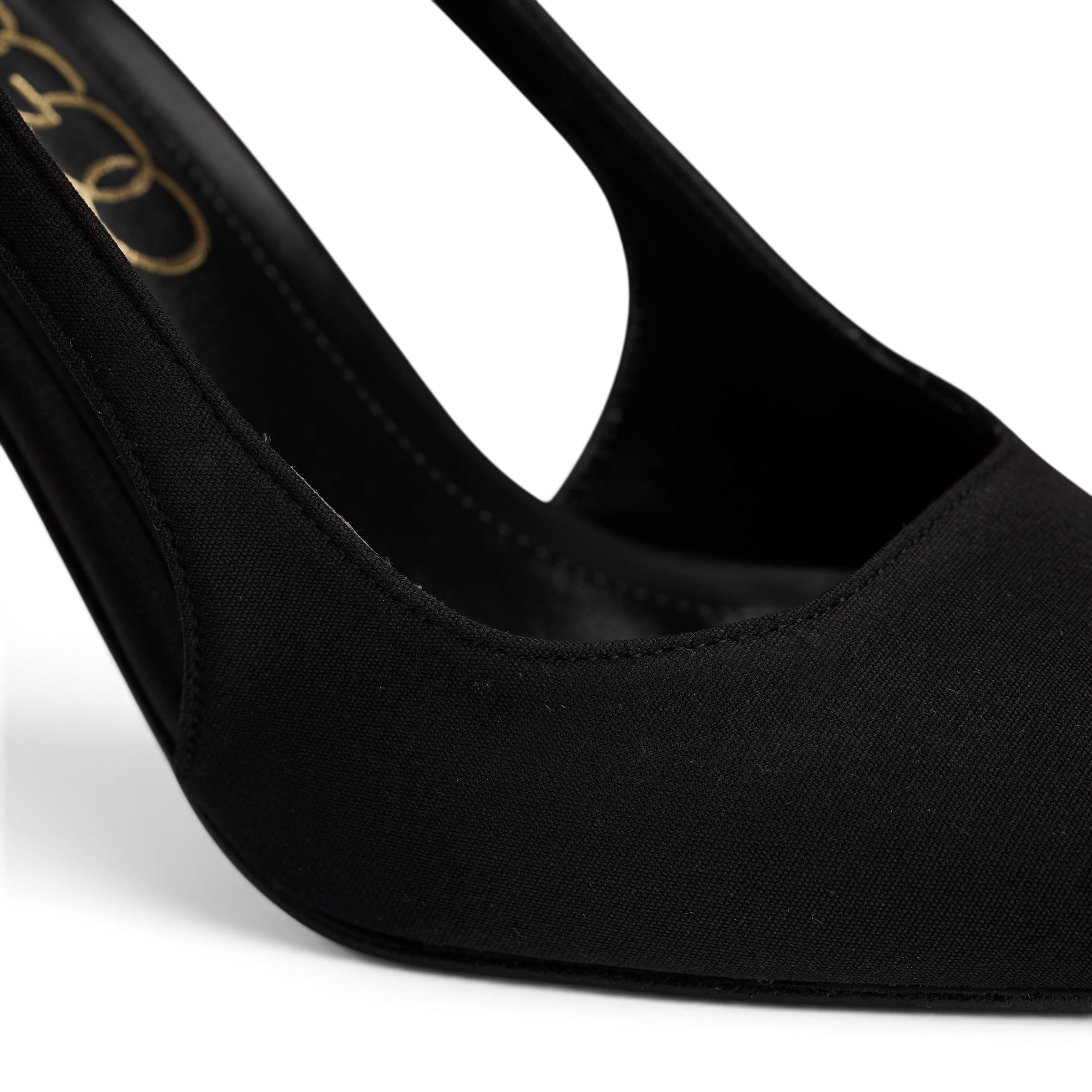 Classic Satin Slingback Pumps - Black