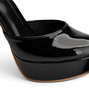 Chic High Platform Ankle Strap Heels - Black