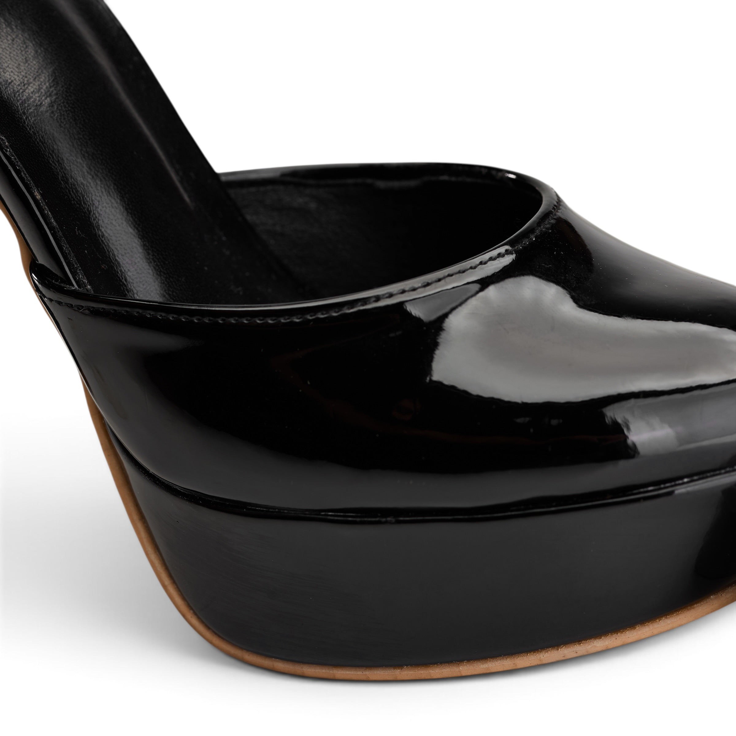 Chic High Platform Ankle Strap Heels - Black
