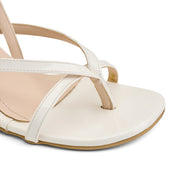 Strappy Slingback Kitten Heels - White