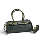 Edgy Buckle Top-Handle Bag - Green