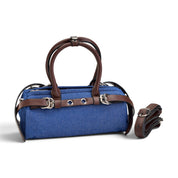 Edgy Buckle Top-Handle Bag - Blue