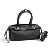 Edgy Buckle Top-Handle Bag - Black