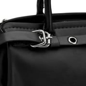 Edgy Buckle Top-Handle Bag - Black