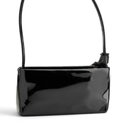 Silk-Scarf Accent Shoulder Bag - Black