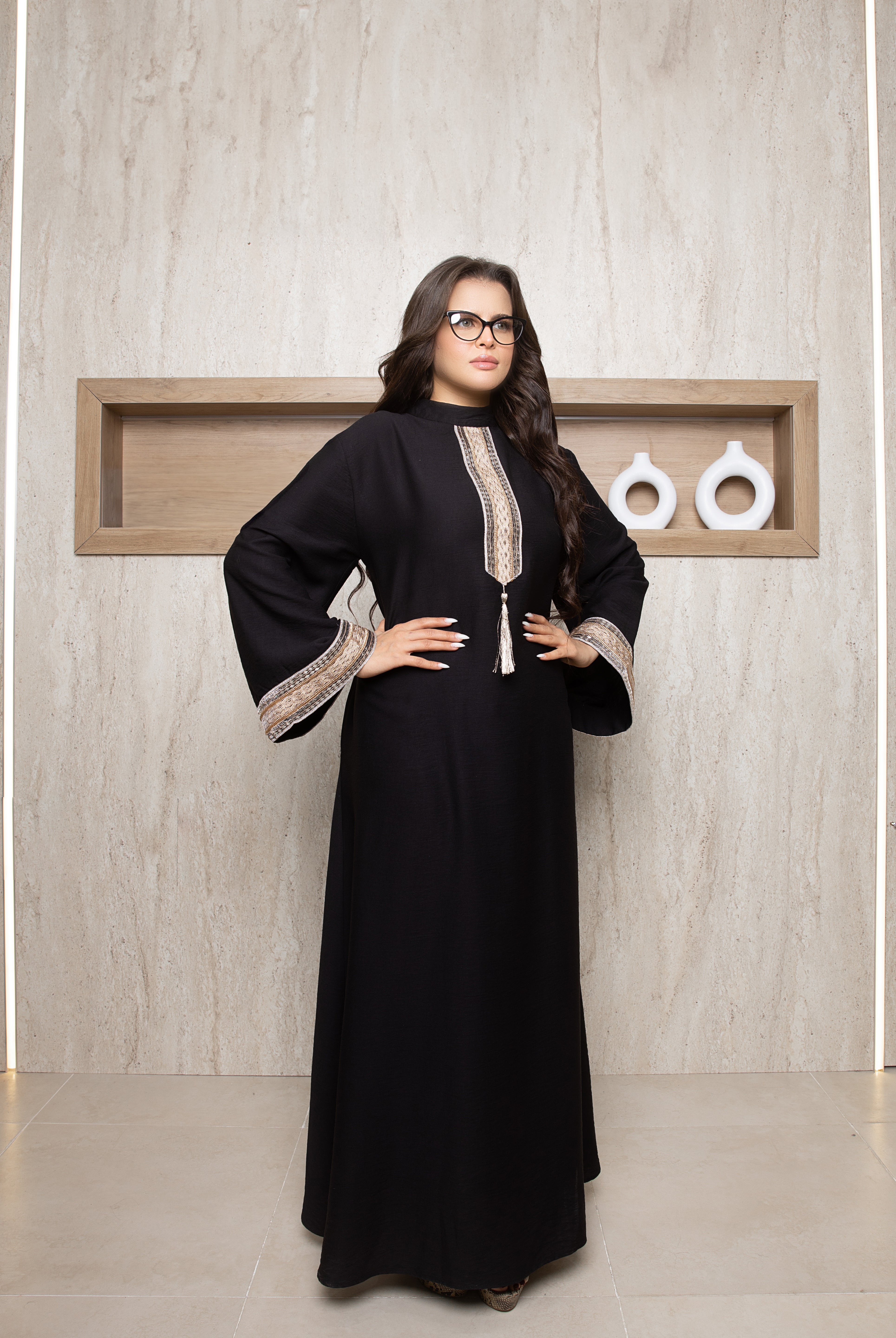 Royal Elegance Abaya - BLACK