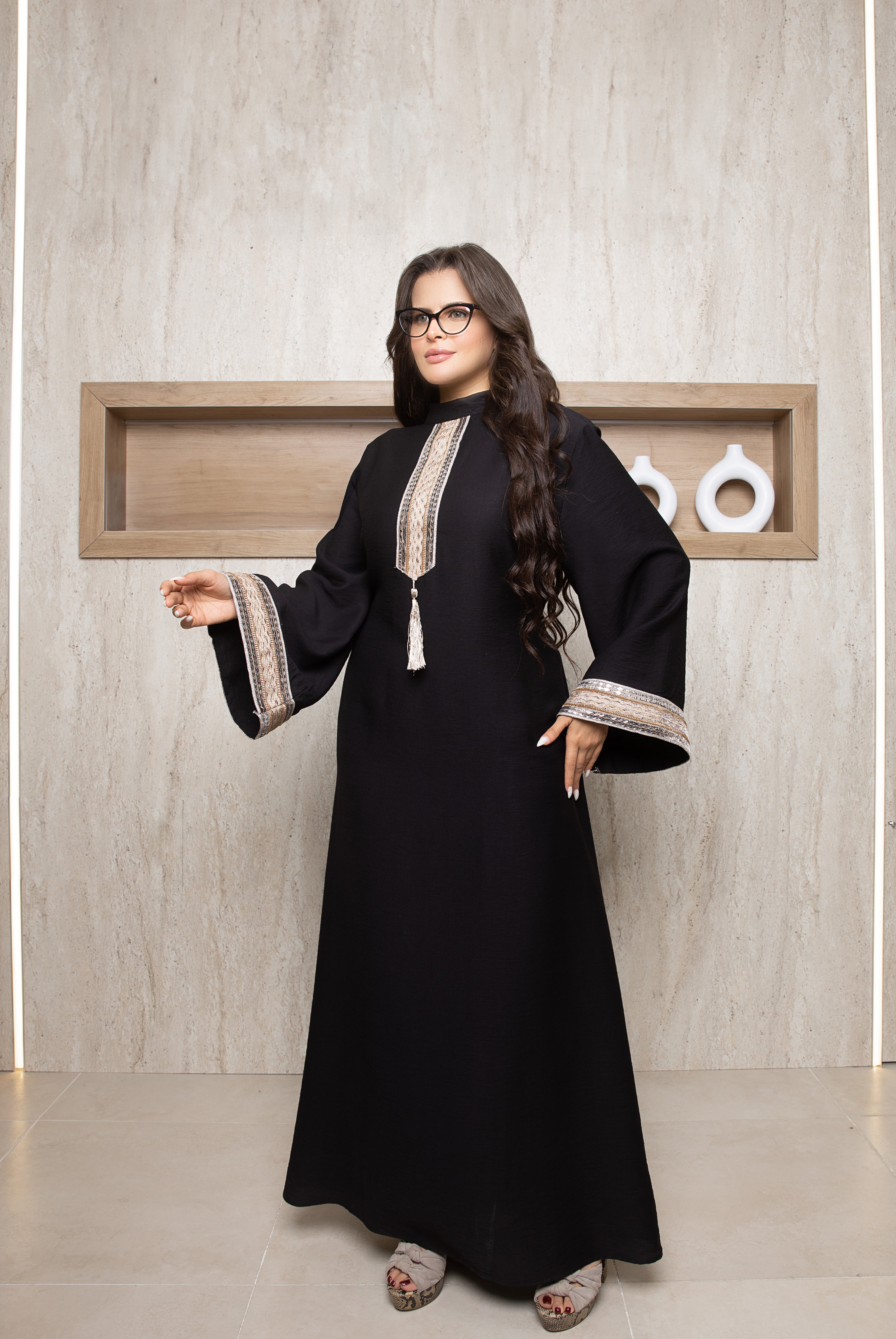 Royal Elegance Abaya - BLACK