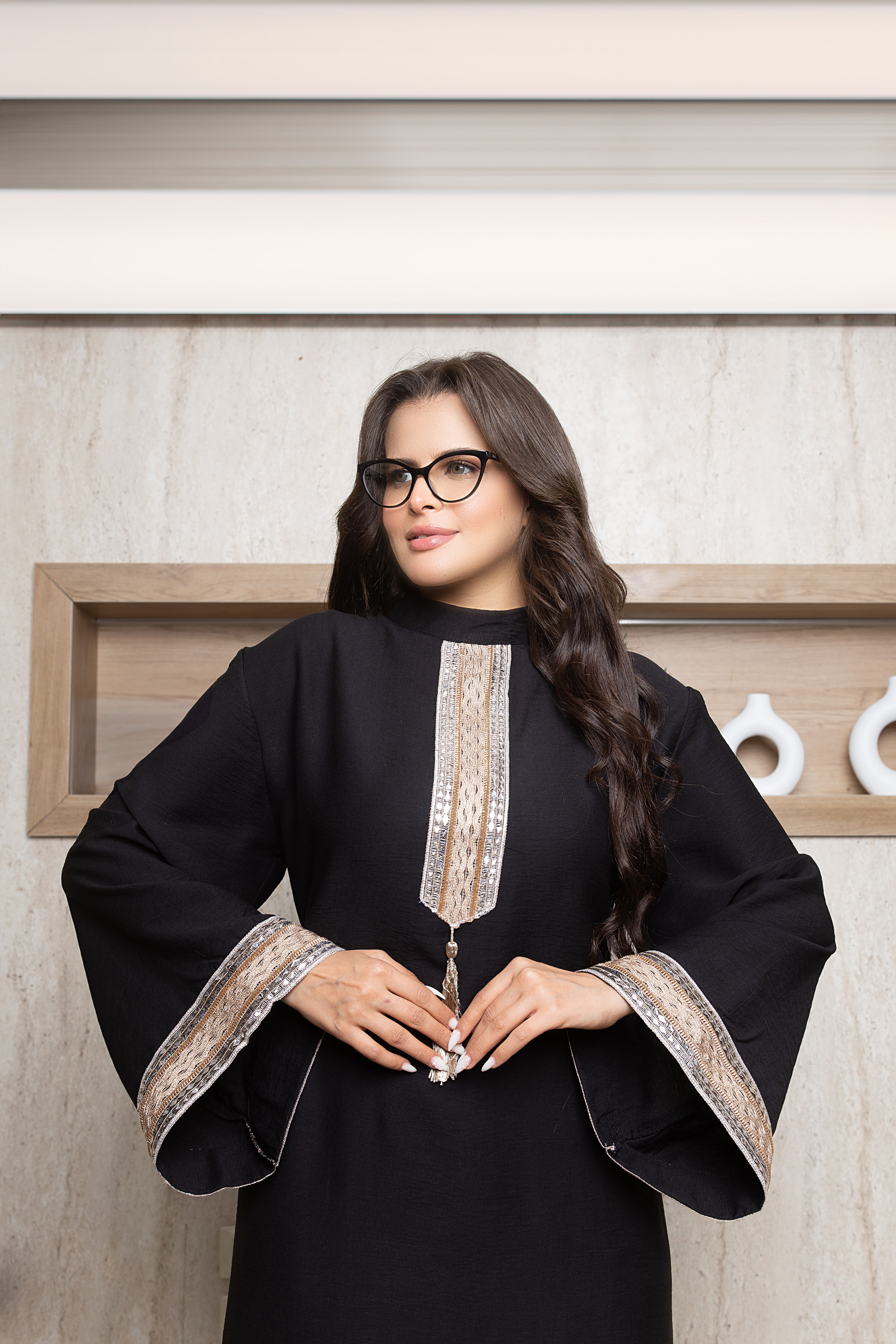 Royal Elegance Abaya - BLACK