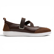 Metallic Mary Jane Flats - Brown