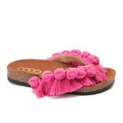 Pink Flip-flops featuring circles
