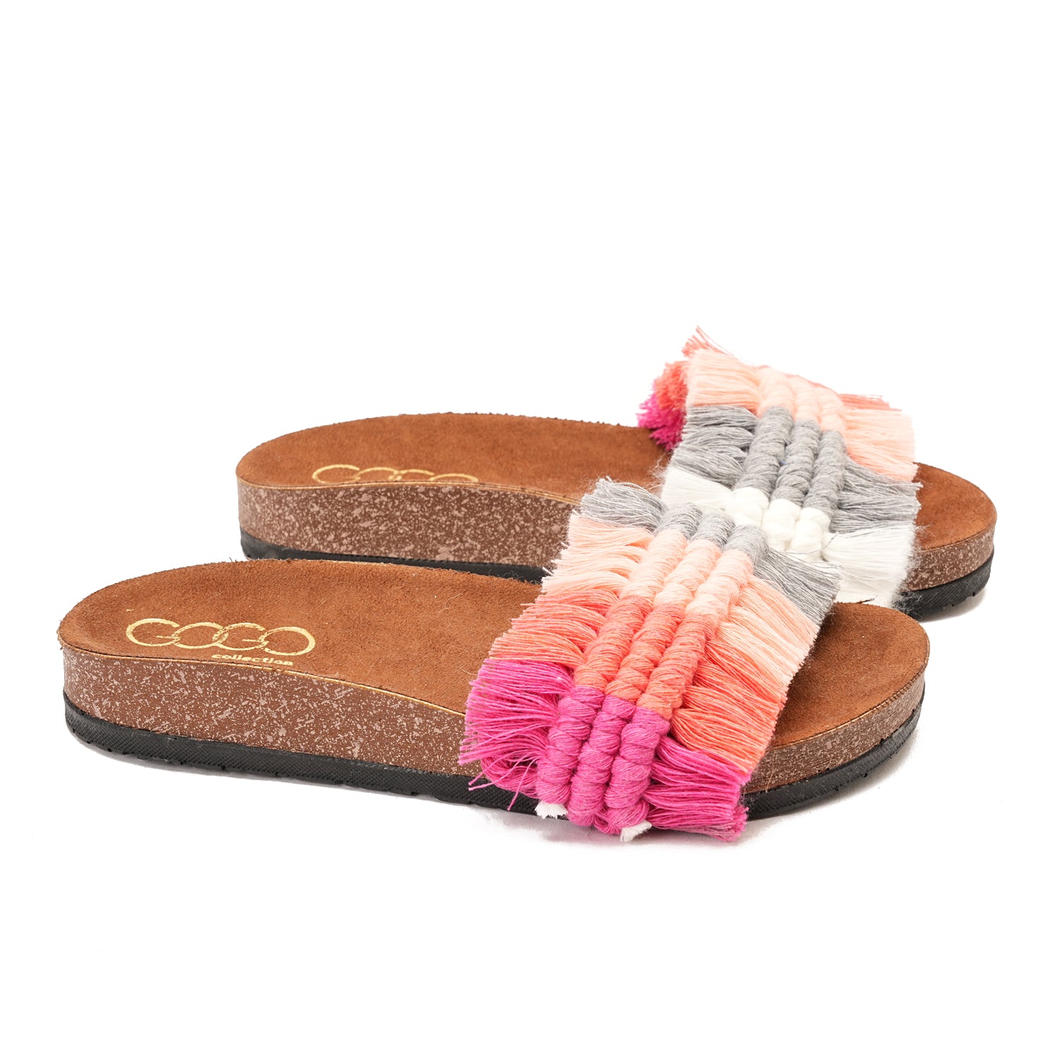 Rose Slippers with braided straps