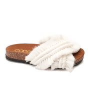 White slipper handmade with two wide straps