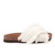 White slipper handmade with two wide straps