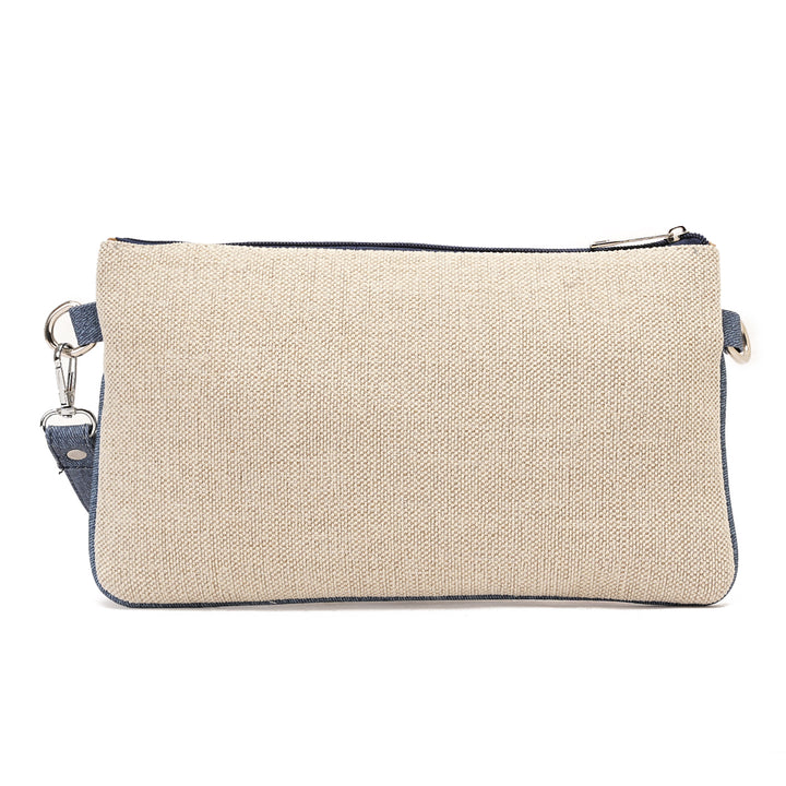  light blue clutch and cross bag