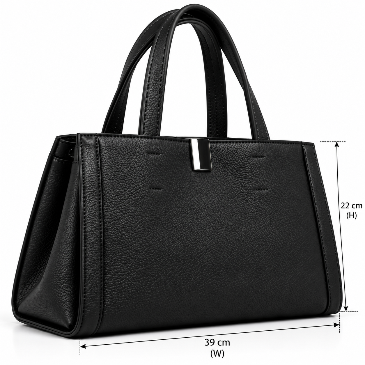 Elise Structured Tote Bag – Black